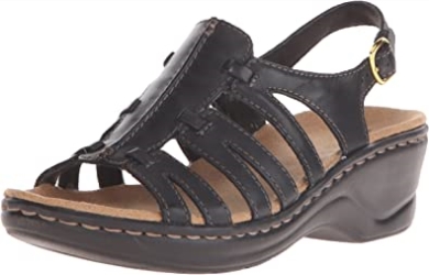 Clarks Damen Lexi Marigold Q Sandale Schwarzes Leder
