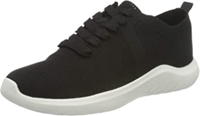Clarks Nova Glint Damensneaker Schwarz Strick