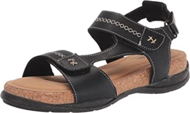 Clarks Roseville Mae Flache Damensandale Aus Schwarzem Leder