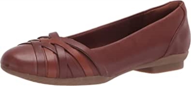 Clarks Sara Clover Ballerinas Mahagoni New Leader Combi Für Damen