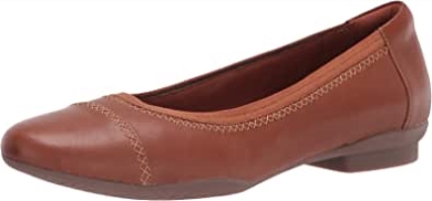 Clarks Sara Orchid Ballerinas Für Damen, Karamellfarbenes Leder