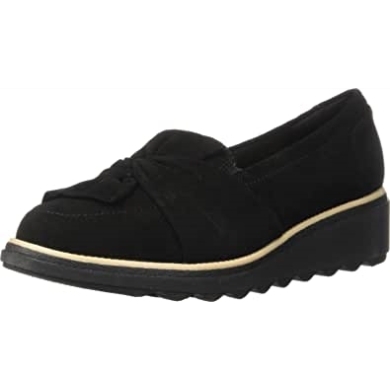Clarks Sharon Dasher Loafer Für Damen Aus Schwarzem Wildleder