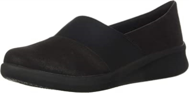 Clarks Sillian 20 Moon Loafer Damen Flach Schwarz Synthetik