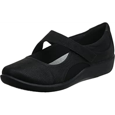 Clarks Damensillian Bella Mary Jane Flat Black