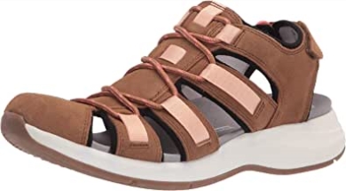 Clarks Solan Sail Flache Damensandale Aus Dunkelbraunem Wildleder