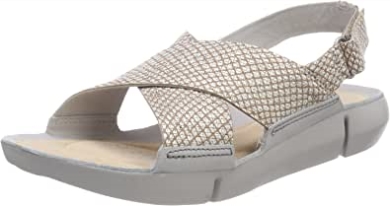 Clarks Tri Chloe Damensandalen Mit Riemen Hinten Silbermetallic