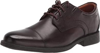 Herren Whiddon Cap Oxford Clarks Aus Dunkelbraunem Leder
