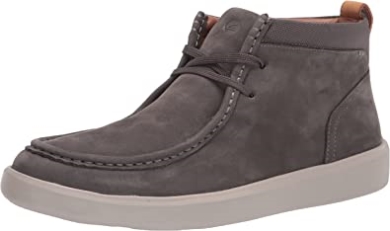 Dunkelgrauer Nubukleder Clarks Cambro Mid Chukka Boot Für Herren