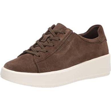 Dunkeloliv Wildleder Clarks Layton Spitzensneaker Für Damen