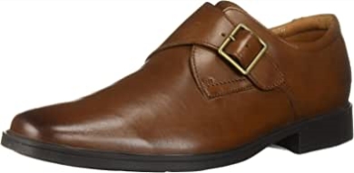 Dunkelbrauner Leder-clarks-herren-loafer Im Tilden-stil Mit Mönchsriemen