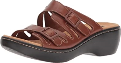Dunkelbraunes Leder Von Clarks Delana Liri Plateau Für Damen
