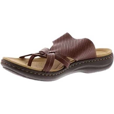 Dunkelbraune Leder Clarks Damensandale Mit Laurieann-kante