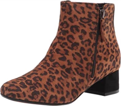 Clarks Marilyn Beth Stiefelette Aus Dunkelbraunem Veloursleder Mit Leopardenmuster Für Damen