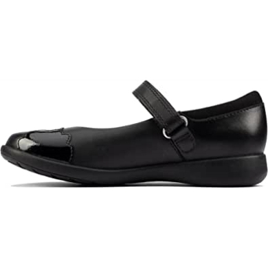 Etch Beam Kinder Schwarzes Leder Mädchen Mary Jane Schulschuhe Clarks