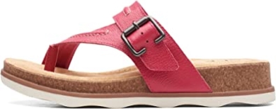 Fuchsia Leder Clarks Brynn Madi Flache Damensandale