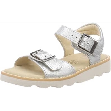 Crown Bloom T Slingback-sandalen Für Mädchen Clarks Silver Leather