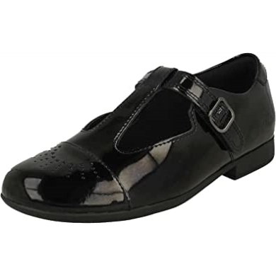 Mädchen Laserdetaillierte T-bar Schuhe Scala Spirit K Black Clarks