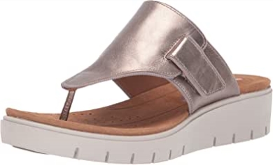 Gold Metallic Leder Damen Un Karely Dew Sling Back Sandalen Clarks