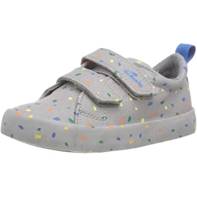Grauer Canvas Clarks Jungen-sneaker Mit Foxing-print