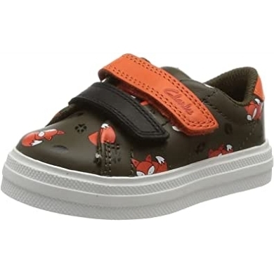 Khaki Kombi Clarks Nova Early T Sneaker Für Jungen