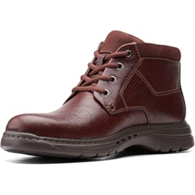 Mahagoni Ny Getrommeltes Leder Herren Brawley Up Stiefel Clarks