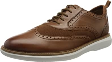 Herren Brantwing Oxford Clarks Dunkelbraun Lea