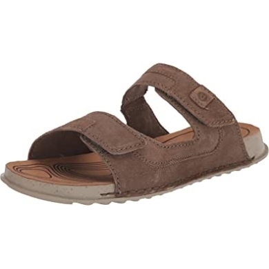 Crestview Easy Flat Herrensandale Clarks Olive Wildleder