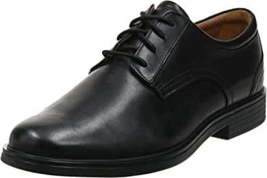 Herren Un Aldric Spitze Oxford Flache Schwarze Leder Clarks