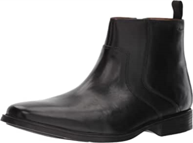 Herren Tilden Zip Low Boots Schwarz Leder Clarks