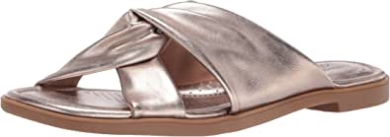 Metallic Clarks Reyna Twist Flache Damensandale