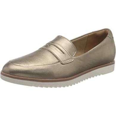 Clarks Serena Terri Loafer Aus Metallic-leder Für Damen, Flach