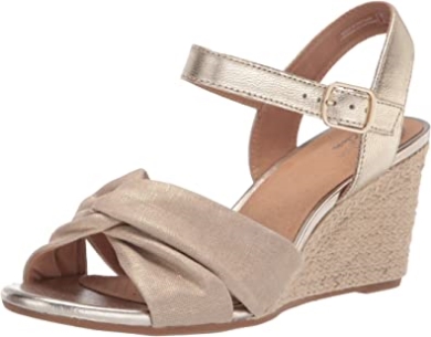 Natur Textil Leder Kombi Damen Margee Beth Keilsandale Clarks