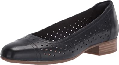 Marineblaues Leder Clarks Juliet Cedar Ballerinas Für Damen