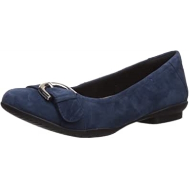 Navy Wildleder Clarks Neenah Lark Ballerinas Für Damen