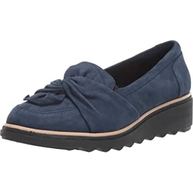 Navy Wildleder Clarks Sharon Dasher Loafer Für Damen