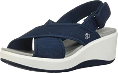 Navy Textil Clarks Step Cali Cove Sandale Für Damen