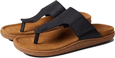 Pilton Post Clarks Schwarzes Leder