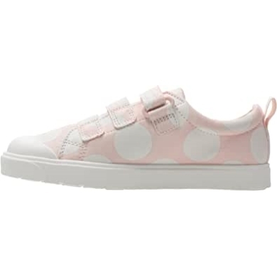 Pink Clarks Kinder Jungen Mädchen Leinenschuhe Mit Klettverschluss City Flare Lo K