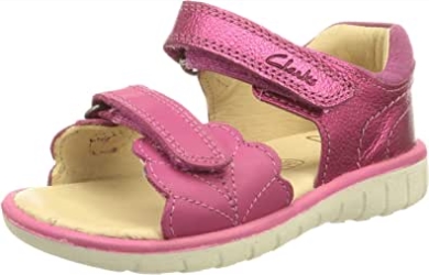 Roam Wing T Sandale Aus Rosa Leder Für Mädchen Clarks