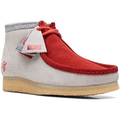 Rot Grau Herren Originals Wallabee Boot Vcy Combi Rot/grau Clarks