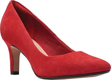Rotes Wildleder Clarks Illeana Tulpenpumps Für Damen