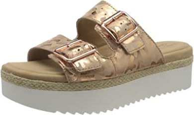 Rose Gold Wildleder Interesse Lana Beach Flache Damensandale Clarks