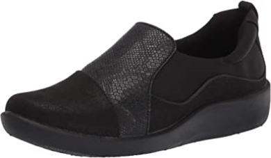 Sillian Paz Damen Low-top Clarks Schwarz Schlange Kombi Synthetik