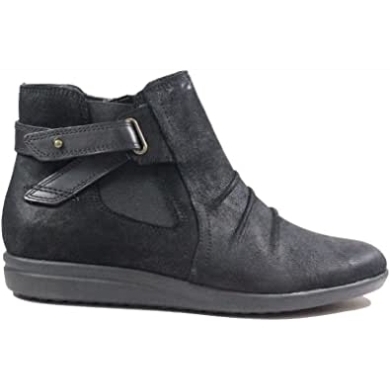 Tamzen Mid Black Leder Reißverschluss Damenstiefel Clarks Schwarz