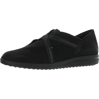 Tamzen Step Damen Slip On Clarks Schwarzes Nubukleder