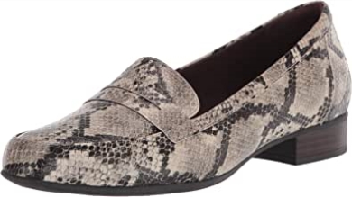Taupe Synthetische Schlange Clarks Juliet Coast Loafer Für Damen