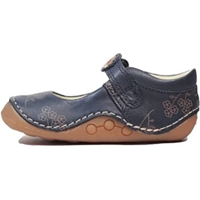 Ti Ny Flora Kleinkind Navy Kombi Leder Mädchen Pre Walker Schuhe F Breite Marine Kombi Clarks
