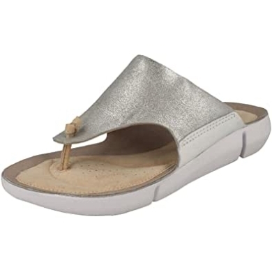 Tri Carmen Zehenstegsandalen Für Damen In Clarks Silver