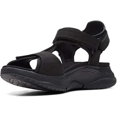 Wave Skip Damensandale Clarks Black Comb