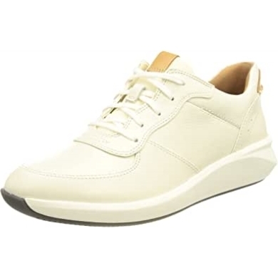 Weiße Kombination Lea Clarks Un Rio Sprint Damensneaker